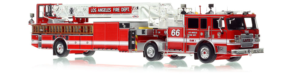 The first museum grade scale model of the Los Angeles Fire Department Pierce Arrow XT Truck 66