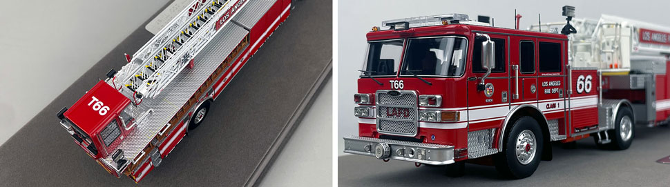 Closeup pictures 3-4 of the City of Los Angeles Fire Department Pierce Truck 66 scale model