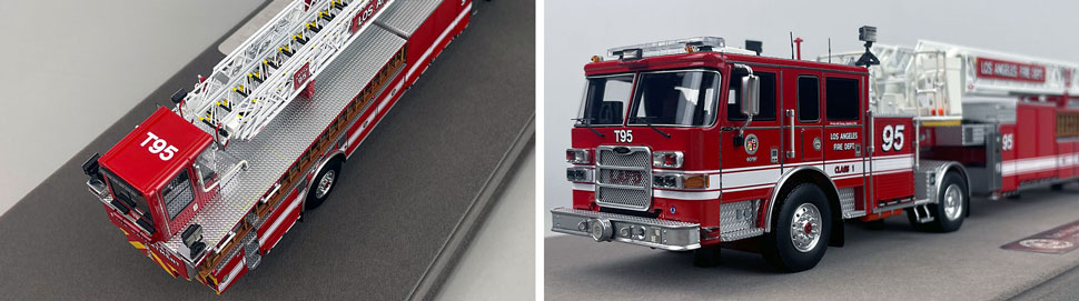 Closeup pictures 3-4 of the City of Los Angeles Fire Department Pierce Truck 95 scale model