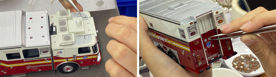 FDNY 2022 Ferrara Haz-Mat 1 scale model assembly line pictures 5-6 FDNY 2022 Ferrara Haz-Mat 1 scale model assembly line pictures 5-6