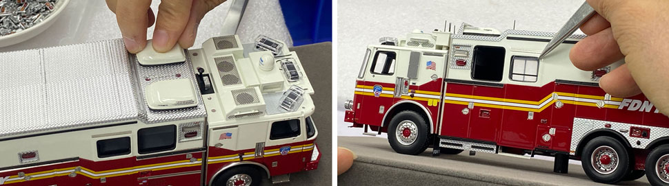 FDNY 2022 Ferrara Haz-Mat 1 scale model assembly line pictures 11-12 FDNY 2022 Ferrara Haz-Mat 1 scale model assembly line pictures 11-12
