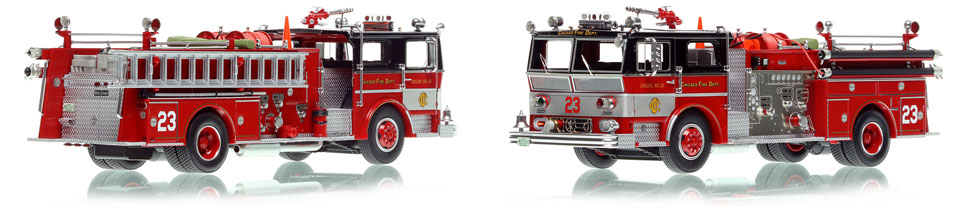 Chicago's 1973 WLF Engine Co. 23 scale model is hand-crafted and intricately detailed.