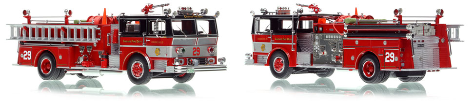 Chicago's 1973 WLF Engine Co. 29 scale model is hand-crafted and intricately detailed.