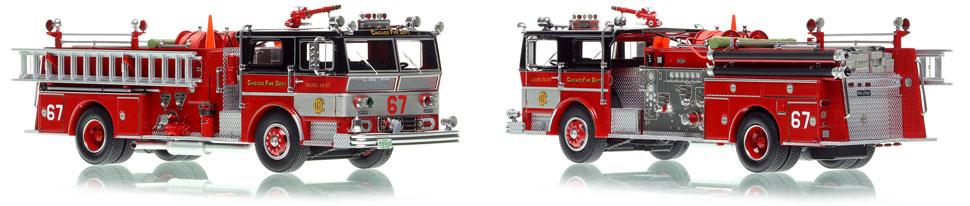 Chicago's 1973 WLF Engine Co. 67 scale model is hand-crafted and intricately detailed.