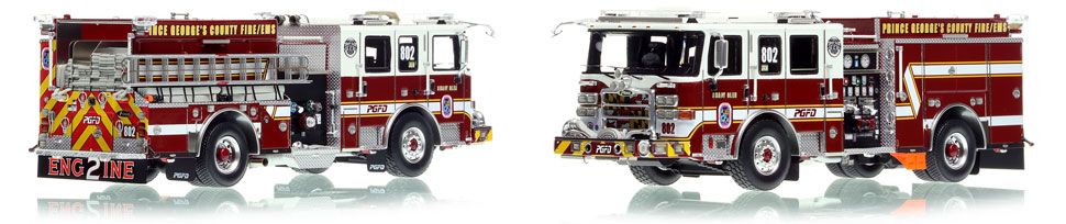 Prince George's County Fire Department Engine 2 scale model is hand-crafted and intricately detailed.