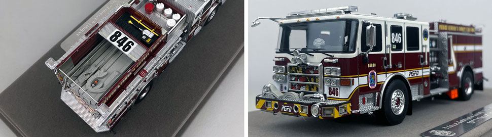 Closeup pictures 3-4 of the Prince George's Fire Department Pierce Enforcer Engine 46 scale model