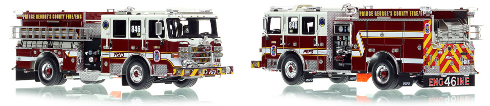 Prince George's County Fire Department Engine 46 scale model is hand-crafted and intricately detailed.