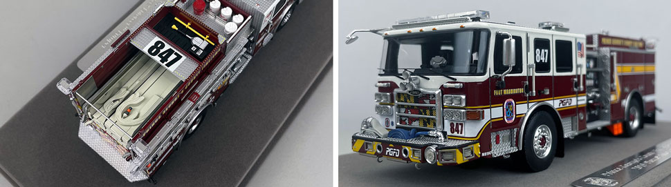 Closeup pictures 3-4 of the Prince George's Fire Department Pierce Enforcer Engine 47 scale model