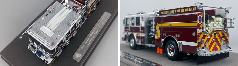 Closeup pictures 7-8 of the Prince George's Fire Department Pierce Enforcer Engine 47 scale model