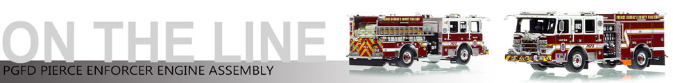 Assembly pictures of the Prince George's Fire Department Pierce Enforcer Engine scale model