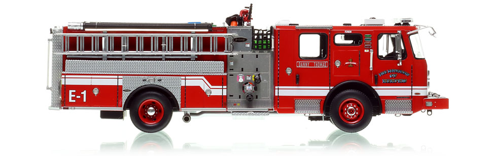 1:50 scale model of Memphis Fire Department 2022 E-One Typhoon Engine 1