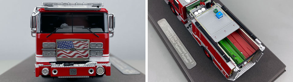 Closeup pictures 1-2 of the Memphis Fire Department E-One Engine 1 scale model