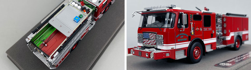 Closeup pictures 3-4 of the Memphis Fire Department E-One Engine 1 scale model