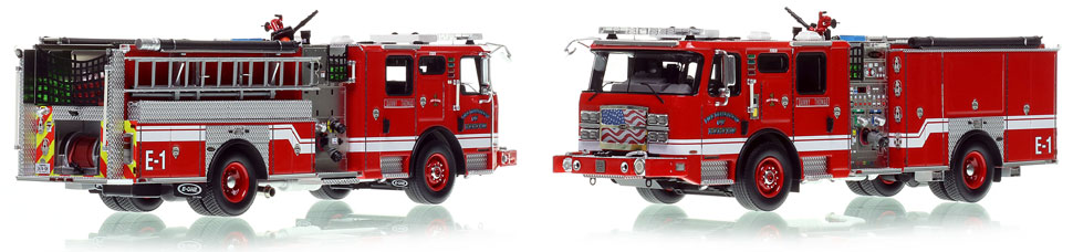 Memphis E-One Engine 1 scale model is hand-crafted and intricately detailed.