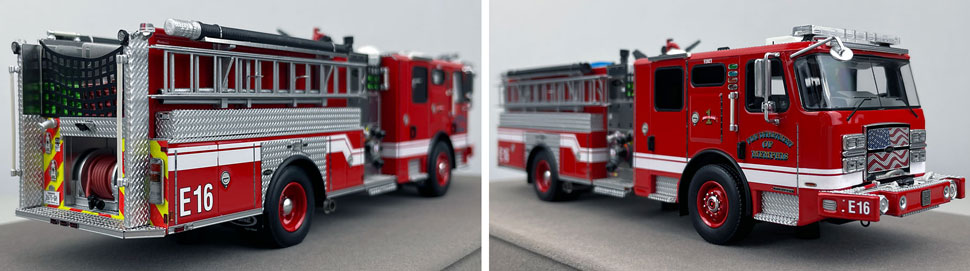 Closeup pictures 11-12 of the Memphis Fire Department E-One Engine 16 scale model