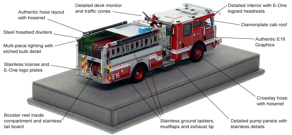 Specs and Features of the Memphis E-One Engine 16 scale model