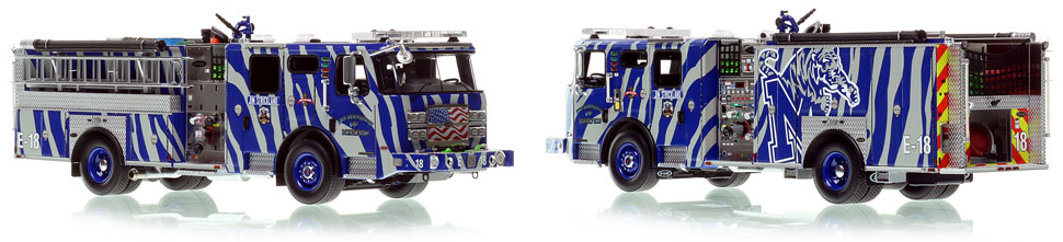 Memphis E-One Engine 18 scale model is hand-crafted and intricately detailed.