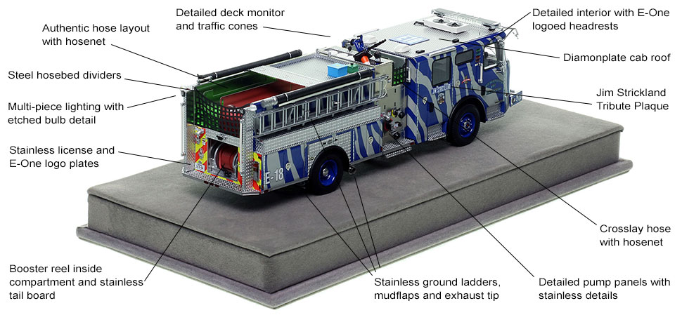 Specs and Features of the Memphis E-One Engine 18 scale model