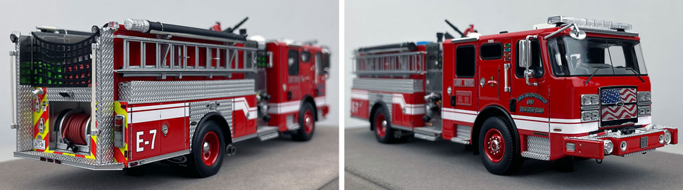 Closeup pictures 11-12 of the Memphis Fire Department E-One Engine 7 scale model