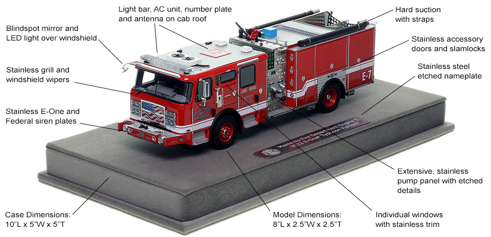 Features and specs of the Memphis E-One Engine 7 scale model