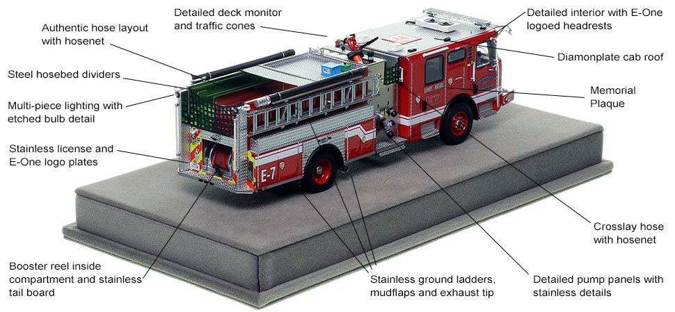 Specs and Features of the Memphis E-One Engine 7 scale model