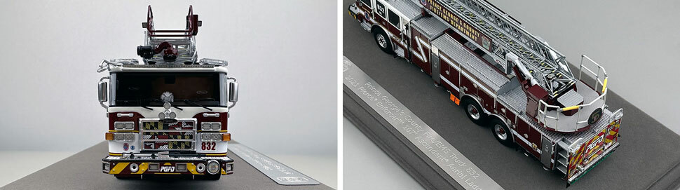 Closeup pictures 1-2 of the Prince George's Fire Department Pierce Enforcer Truck 32 scale model