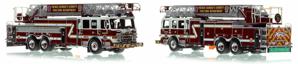 Prince George's County Fire Department Truck 32 scale model is hand-crafted and intricately detailed.