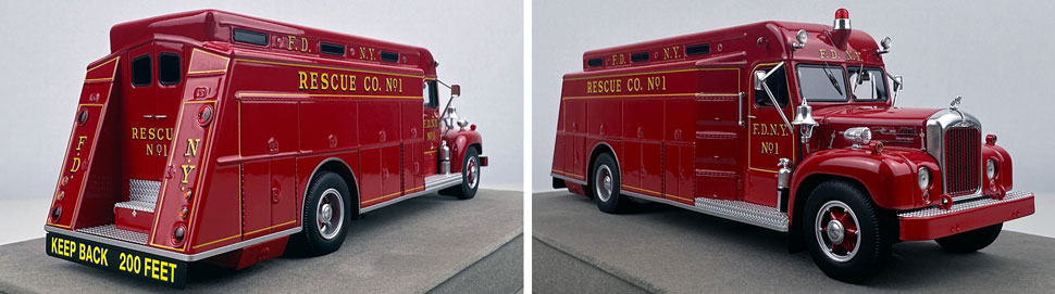 Closeup pictures 11-12 of the FDNY 1959 Mack B/Gerstenslager Rescue 1 scale model