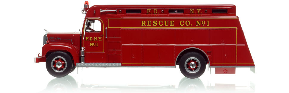 FDNY's 1959 Rescue 1 is hand-crafted in 1:50 scale FDNY's 1959 Rescue 1 is hand-crafted in 1:50 scale