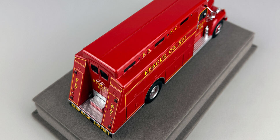 Closeup pictures of the FDNY 1959 Mack B/Gerstenslager Rescue 1 scale model