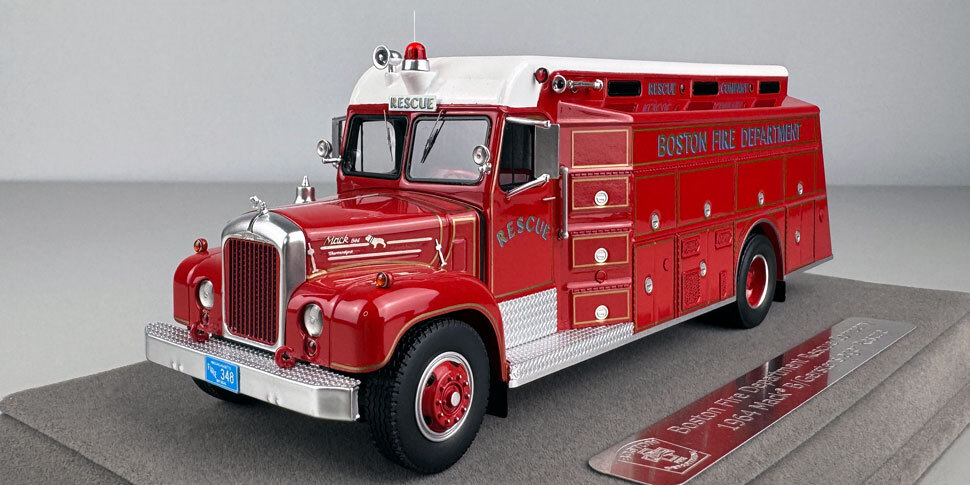 Order your Boston 1964 Mack B/Gerstenslager Rescue scale model today!