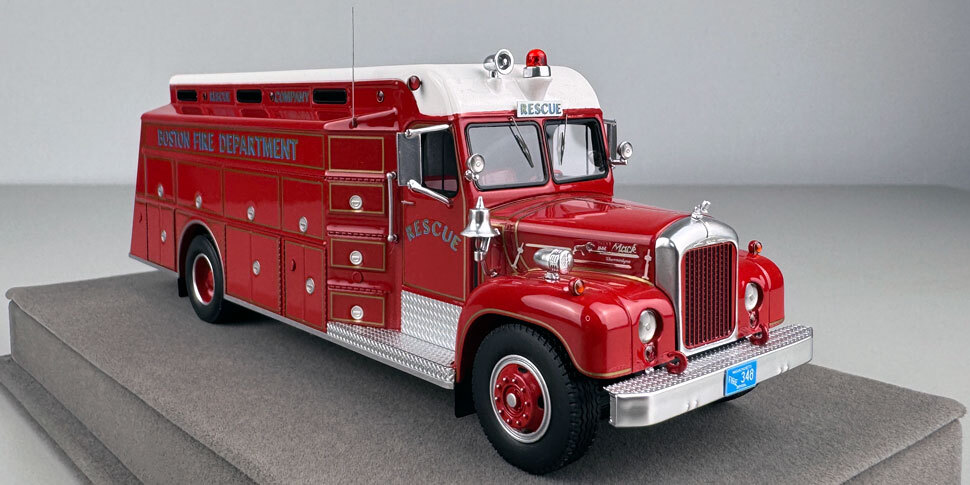 Order your Boston 1964 Mack B/Gerstenslager Rescue scale model today!