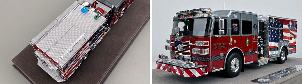 Closeup pictures 3-4 of the Miami-Dade Sutphen Engine 3 scale model