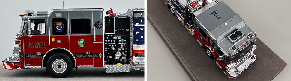 Closeup pictures 5-6 of the Miami-Dade Sutphen Engine 3 scale model