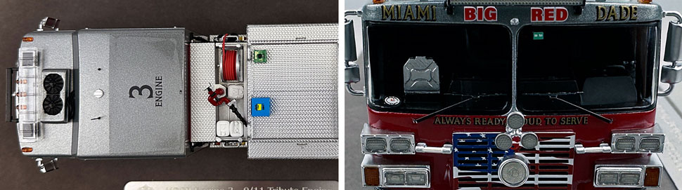 Closeup pictures 13-14 of the Miami-Dade Sutphen Engine 3 scale model