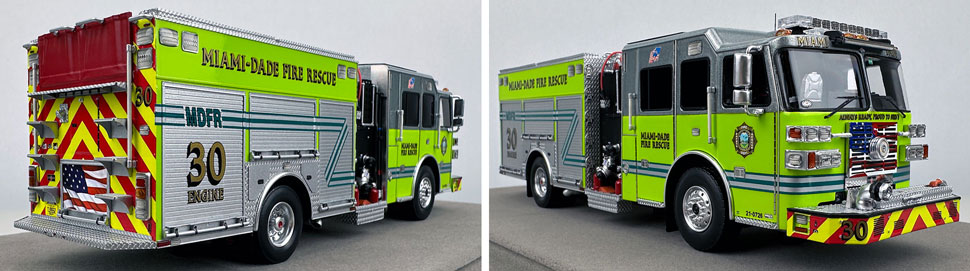 Closeup pictures 11-12 of the Miami-Dade Sutphen Engine 30 scale model