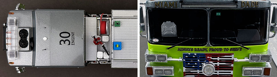Closeup pictures 13-14 of the Miami-Dade Sutphen Engine 30 scale model