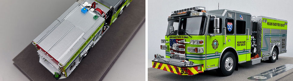 Closeup pictures 3-4 of the Miami-Dade Sutphen Engine 32 scale model