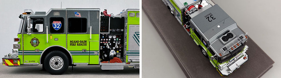 Closeup pictures 5-6 of the Miami-Dade Sutphen Engine 32 scale model