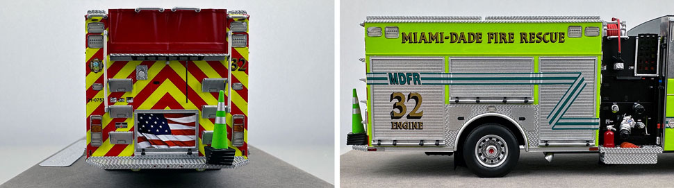 Closeup pictures 9-10 of the Miami-Dade Sutphen Engine 32 scale model