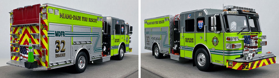 Closeup pictures 11-12 of the Miami-Dade Sutphen Engine 32 scale model