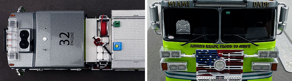 Closeup pictures 13-14 of the Miami-Dade Sutphen Engine 32 scale model