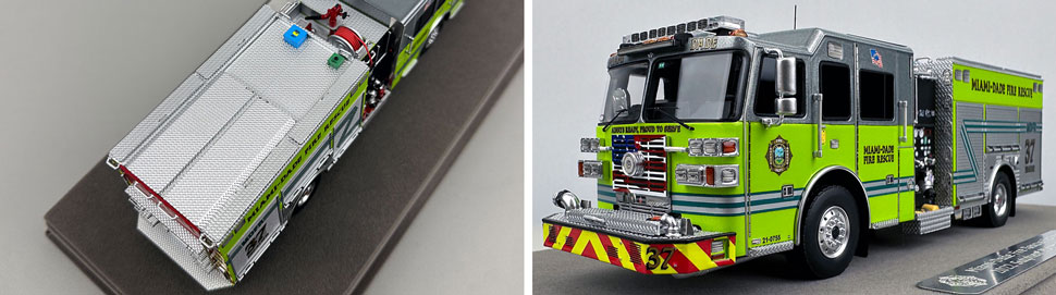 Closeup pictures 3-4 of the Miami-Dade Sutphen Engine 37 scale model