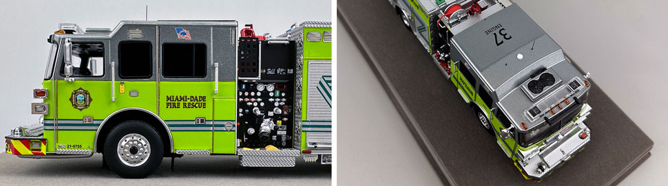 Closeup pictures 5-6 of the Miami-Dade Sutphen Engine 37 scale model