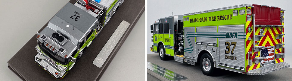 Closeup pictures 7-8 of the Miami-Dade Sutphen Engine 37 scale model