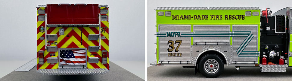 Closeup pictures 9-10 of the Miami-Dade Sutphen Engine 37 scale model