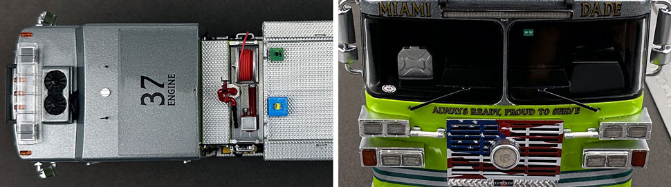 Closeup pictures 13-14 of the Miami-Dade Sutphen Engine 37 scale model