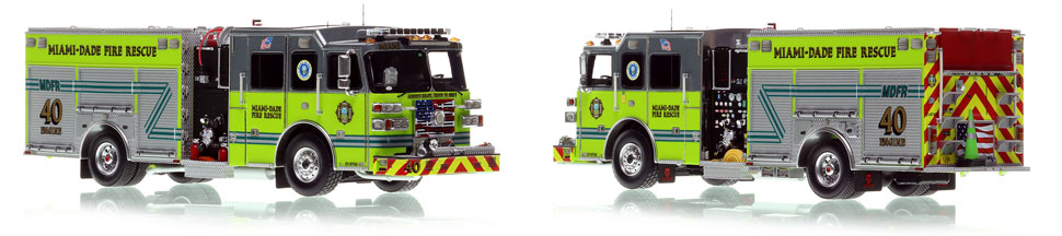 The first museum grade scale model of the Miami-Dade Fire Rescue Sutphen Engine 40