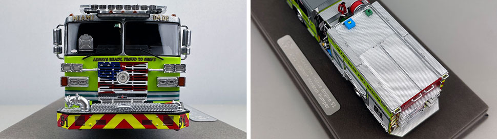 Closeup pictures 1-2 of the Miami-Dade Sutphen Engine 51 scale model