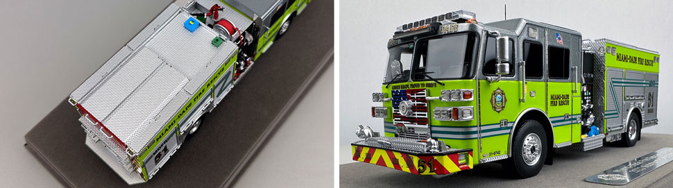 Closeup pictures 3-4 of the Miami-Dade Sutphen Engine 51 scale model